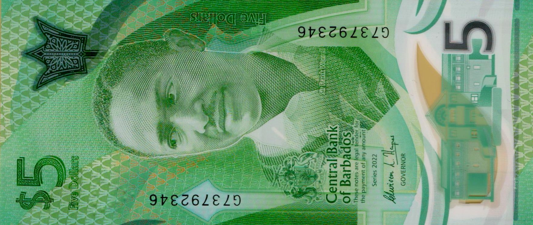 Barbados 5 2022 UNC P-W81